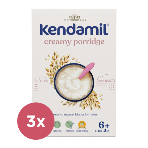 3x KENDAMIL Kaše mléčná krémová ovesná (150 g), 6m+