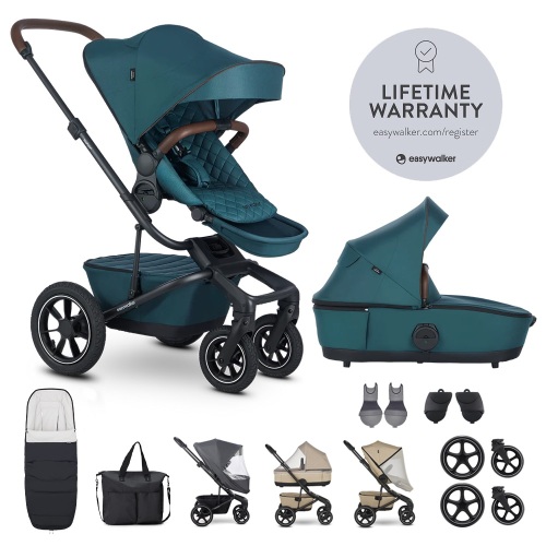 EASYWALKER Set XXL kočárek kombinovaný Harvey⁵ Air Premium Jade Green s příslušenstvím