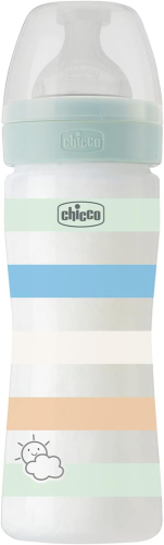 CHICCO Láhev kojenecká Well-being silikon 250ml kluk