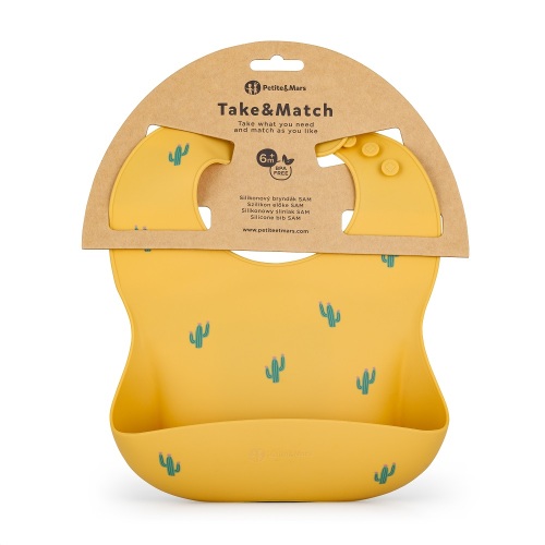 PETITE&MARS Bryndák silikonový Sam Take&Match Ochre Cacti 6m+
