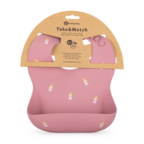 PETITE&MARS Bryndák silikonový Sam Take&Match Rose Princesses 6m+