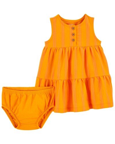 CARTER'S Šaty s kalhotkami Yellow Stripes holka NB