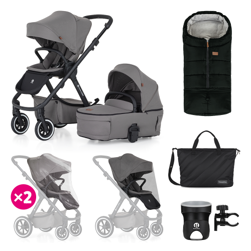 PETITE&MARS SET XXL Kočárek kombinovaný ICON 2V1 AIR Dove Grey