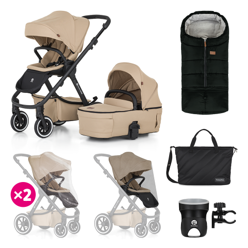 PETITE&MARS SET XXL Kočárek kombinovaný ICON 2V1 AIR Mocha Beige