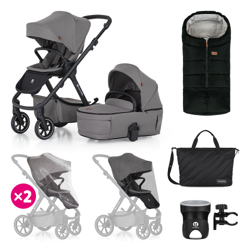 PETITE&MARS SET XXL Kočárek kombinovaný ICON 2V1 RWS Dove Grey