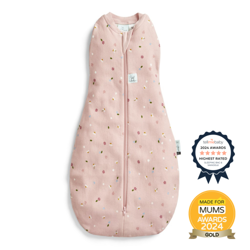 ERGOPOUCH Zavinovačka a vak na spaní 2v1 Cocoon Daisies 3-6 m, 6-8 kg, 0,2 tog