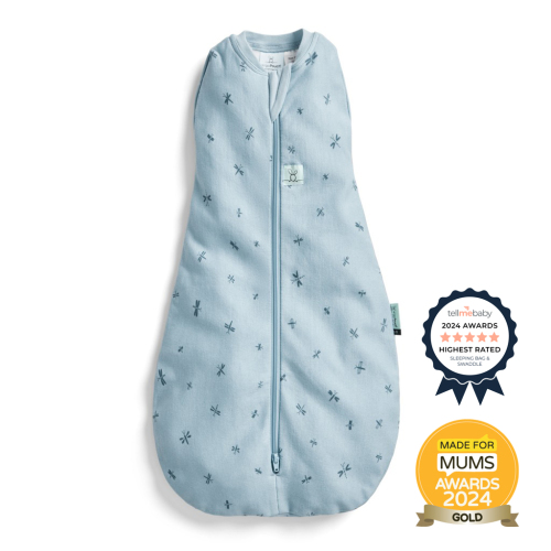 ERGOPOUCH Zavinovačka a vak na spaní 2v1 Cocoon Dragonflies 3-6 m, 6-8 kg, 0,2 tog