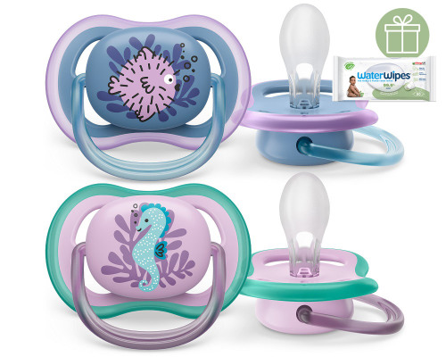 Philips AVENT Šidítko Ultra air Obrázek 6-18m dívka (moře), 2ks+WW Soapberry 60ks