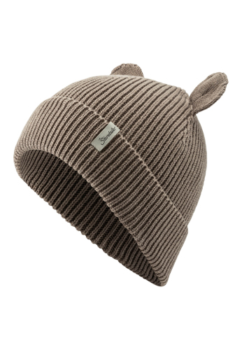 STERNTALER Čepice pletená se zahnutým okrajem GOTS bavlna hnědá uni vel. 51 cm - 18-24 m