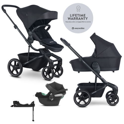 EASYWALKER Kočárek kombinovaný Harvey⁵ 2v1 Midnight Black LITE RWS +CYBEX Aton B2 i-Size,základna