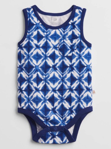 GAP Body bez rukávů Blue chlapec 0-3m