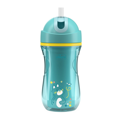 CHICCO Hrneček Sport se slámkou teal, 14m+
