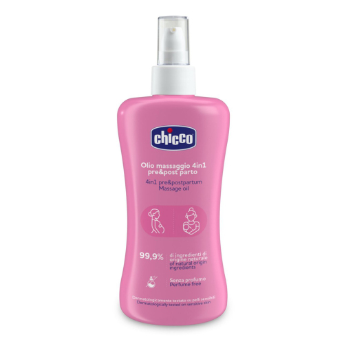 CHICCO Olej masážní před a po porodu 4v1, 200ml