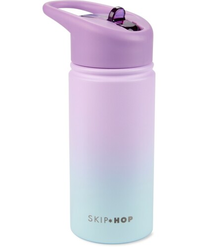 SKIP HOP Láhev s brčkem nerezová Wander - ombré purple, 450ml