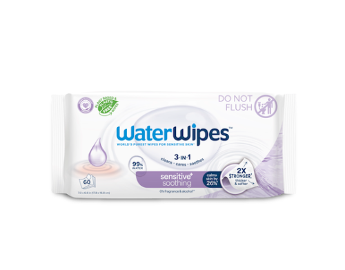 WATERWIPES Ubrousky vlhčené Soothing clean bez obsahu plastů 60 ks