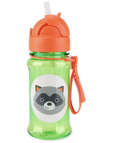 SKIP HOP Zoo tritan Láhev s brčkem 355ml Medvídek mýval 12m+
