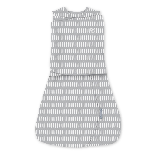 INGENUITY Zavinovačka bavlněná ulitka konvertibilní s volným rukávem TOG 1 SwaddleMe™ Grey 3m+