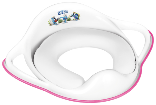 MALTEX Redukce na WC s úchyty měkká Šmoulové - Pink
