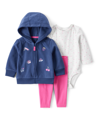 CARTER'S Set 3dílný body dl. rukáv ,mikina,legíny blue LS dívka NB/vel.56