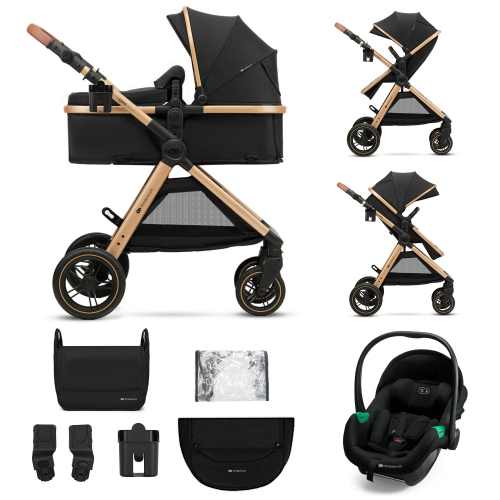 KINDERKRAFT Kočárek kombinovaný 3v1 Esme Pure Black