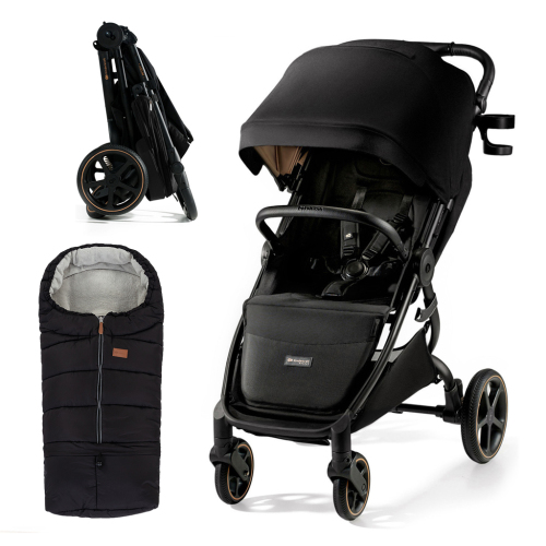 KINDERKRAFT SELECT Kočárek sportovní Mitzy Ink Black + Fusak3v1 Jibot Horizontal Ink Black