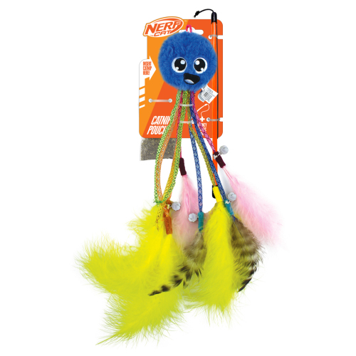 NERF CAT Hračka pro kočky chobotnička s rolničkami a hůlkou 30 cm