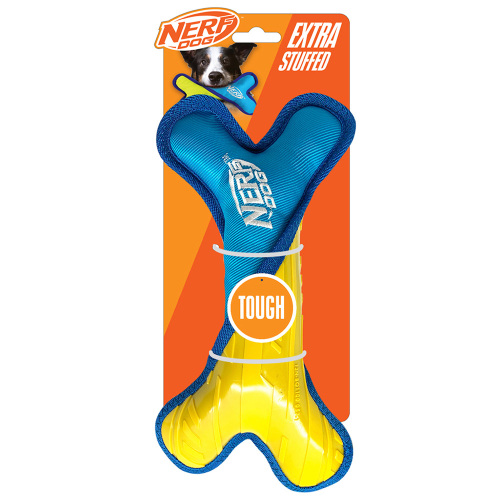NERF DOG Hračka pro psy odolná kost s plyšovou nylonovou výplní 28 cm