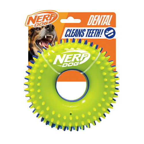 NERF DOG Hračka pro psy pískací kruh se spiky 15 cm