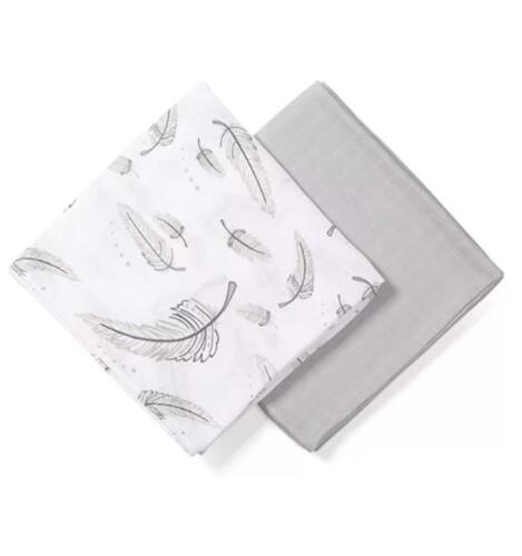 BABYONO Pleny mušelínové Bamboo Feathers 2 ks 120x120 cm
