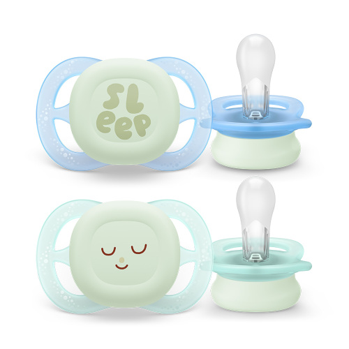 Philips AVENT Šidítko Ultrastart noční 0-2m chlapec, 2 ks