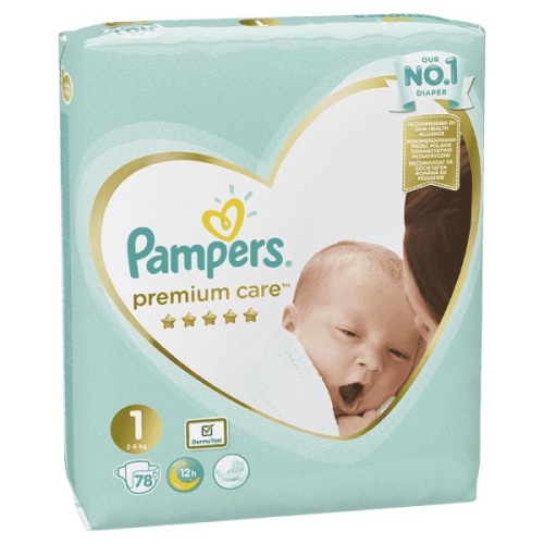 Pleny Premium Care 1 NEWBORN 2-5kg 78 ks Pampers