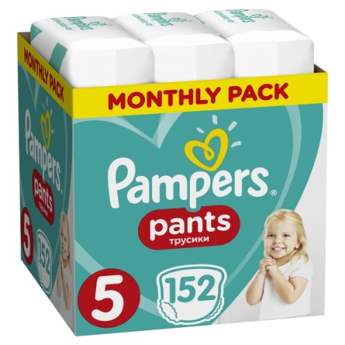 Měsíční zásoba plenkových kalhotek ActivePants 5 JUNIOR 12-17kg 152ks Pampers