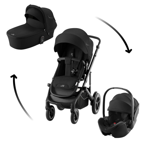 Set kočárek Smile 5Z + hluboká korba + autosedačka Baby-Safe PRO, Space Black