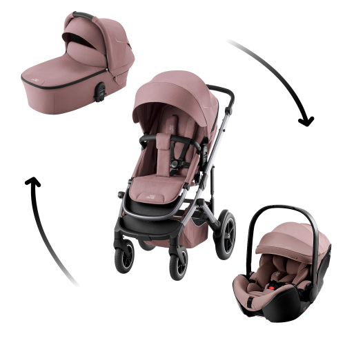 Set kočárek Smile 5Z + hluboká korba + autosedačka Baby-Safe PRO, Dusty Rose
