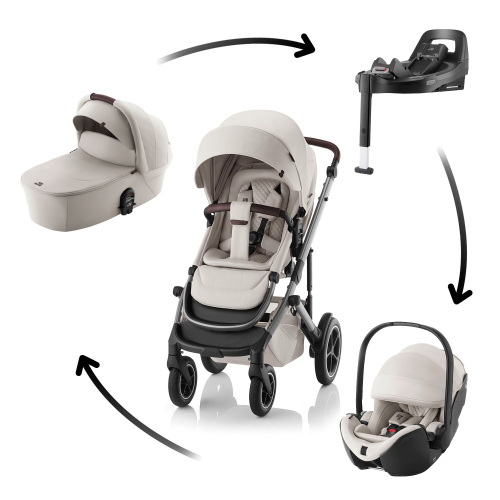 Set kočárek Smile 5Z + hluboká korba + autosedačka Baby-Safe PRO + Vário Base 5Z Lux, Soft Taupe