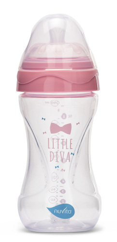 Lahvička Mimic 250ml, Transparent pink