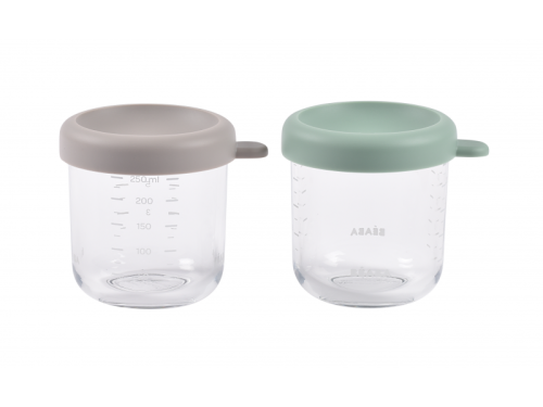 Kelímky na jídlo skleněné 2x 250 ml Green Grey