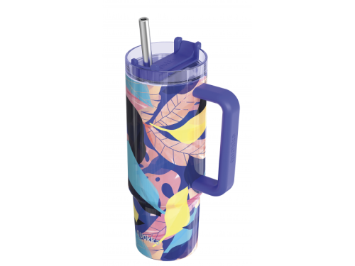 Nerezový termohrnek s brčkem Vibe Midnight Forest 880 ml