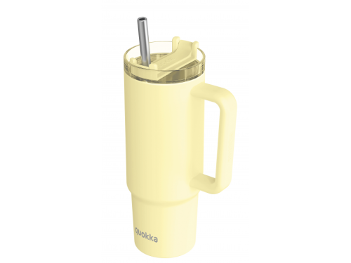 Nerezový termohrnek s brčkem Vibe Pastel Yellow 880 ml