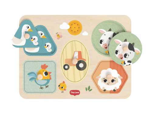 Puzzle se zvuky dřevěné Farmers Funday