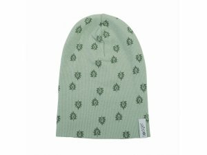 LODGER Beanie Print Rib Silt Green 0 - 6 měsíců