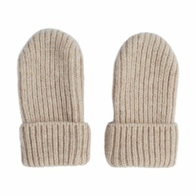 LODGER Mittens Folklore Merino Wool Beige 0 - 12 měsíců