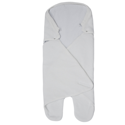 Zavinovačka – fusak do autosedačky úplet+fleece - white