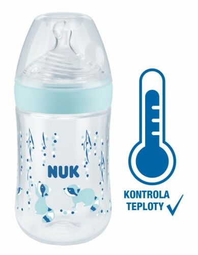 NUK Nature Sense láhev s kontrolou teploty 260ml modrá