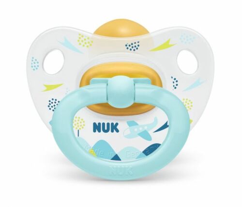 NUK Dudlík HAPPY KIDS, latex, 6-18 m - modré letadlo