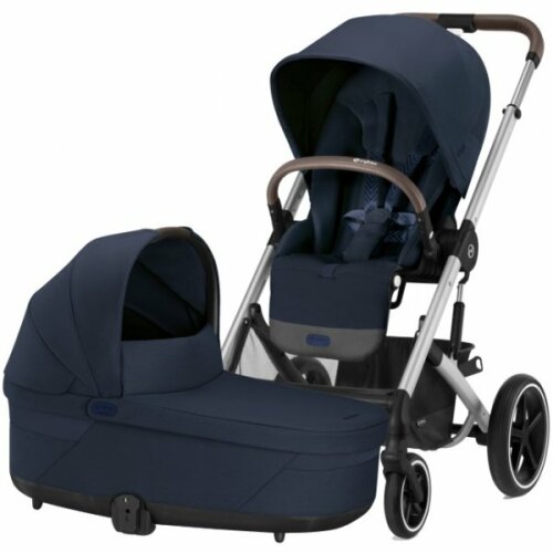 Kočárek CYBEX Balios S Lux + Cot S Lux Ocean Blue Silver Frame