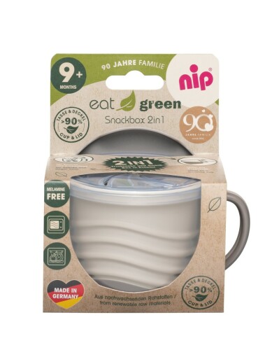 NIP GREEN line snackbox 2v1, 1ks, grey/brown