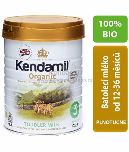 Kendamil batolecí BIO mléko 3 (800 g) DHA+