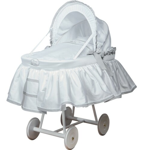 Košík pro miminko CHEESECAKE s boudičkou, bílá/šedá