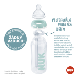 Kojenecká láhev NUK Anti-Colic Professional s kontrolou teploty, 300 ml, bez BPA, 0-6 měsíců